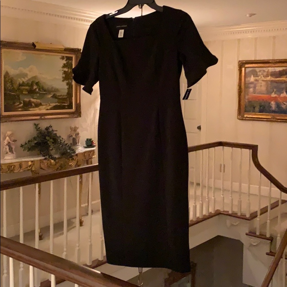 Donna Morgan Black Stretch Dress Fluttered Sleeve